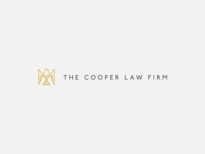 The Cooper Law Firm branding defense eagle gold graphic design justice law lawter logo
