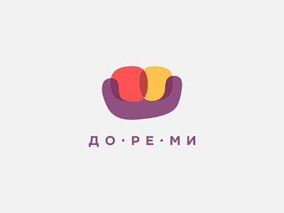 Do-Re-Mi Furniture • До-ре-ми branding bubble do furniture graphic design logo magenta mi purple re sofa violet yellow
