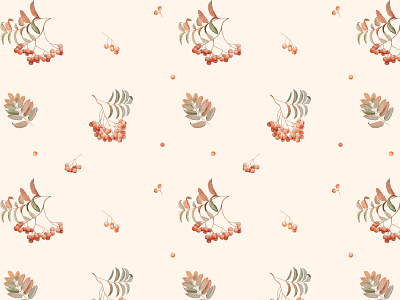 Autumn mood pattern autumn berries berries graphic design leaves leaves pattern watercolor