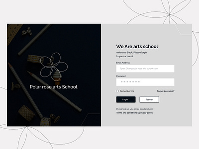 Polar Rose arts school - Login page design