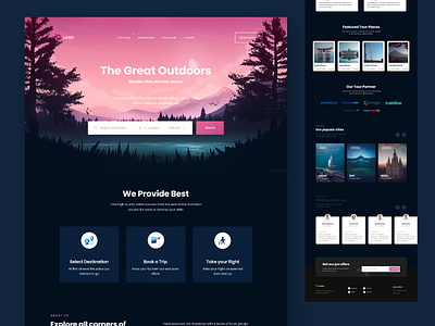 Touring Website UI Design