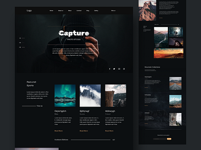 Photography Website UI Design