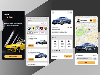 Rent Car app app rental branding car design figma rent rental car ui user experience user interface ux
