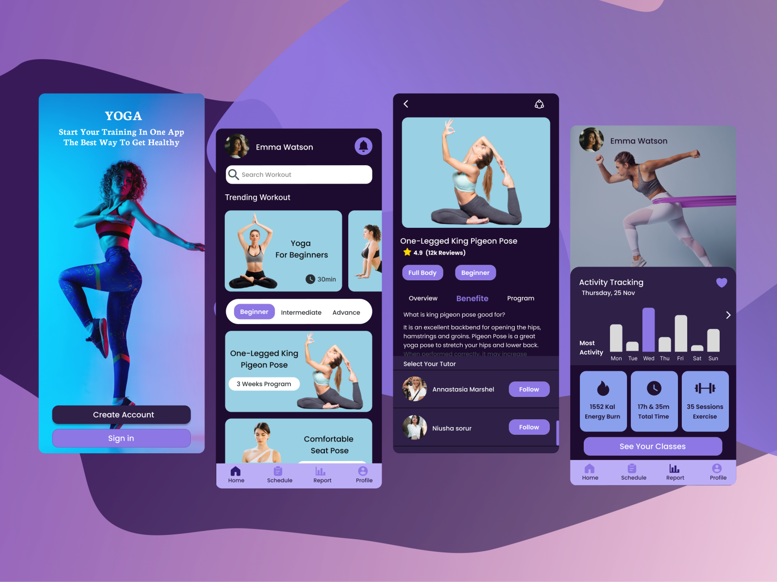 Fitness App - Yoga by Roya Azamimoghaddam on Dribbble