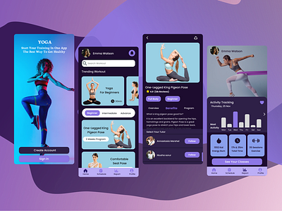 Fitness App - Yoga app athletic branding design exercise exercise app figma fitness fitness app ui user experience user interface ux yoga yoga app
