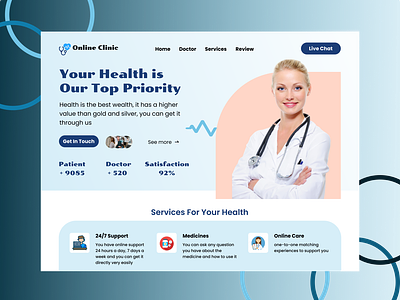 Online clinic clinic consultation consultation medical design doctor figma health care hospital medicine online care online clinic patient support ui user experience user interface ux