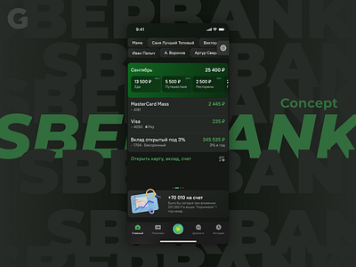 Sberbank concept bill green mobile concept sberbank