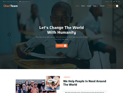Online Charity Web Design animation ui