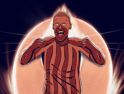 Ryan Shawcross - Captain Fantastic championship comic fire football footballer illustration procreate stoke