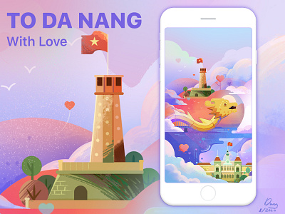 To Danang with love coronavirus covid19 da nang city danang illustration love vietnam vietnamese