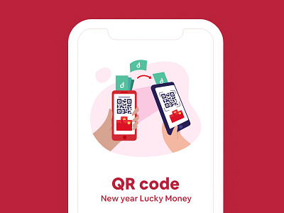 QR code lucky money digital marketing guideline illustration money transfer new year qr code qrcode scan vector
