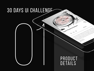 Day 01 - Product Details Screen 30 days add to cart black and white e commerce minimal modern product detail sleek ui challenge