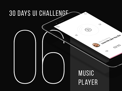 Day 06 - Music Player UI daily ui minimal music player ui white
