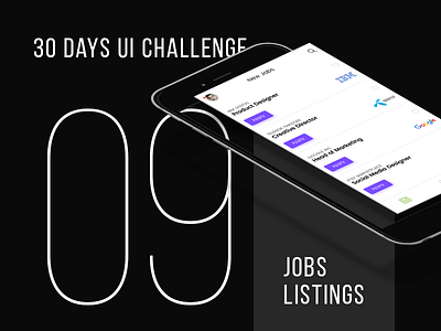 Day 09 - Job Listings UI challenge daily ui jobs list view minimal typography white