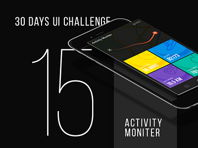 Day 15 - Activity Moniter UI black challenge colors concept daily ui dark experimental fitness gradient shadow tiles