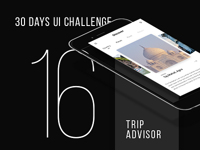 Day 16 - Trip Advisor UI 30 days challenge image slider minimal perspective trip typography ui white