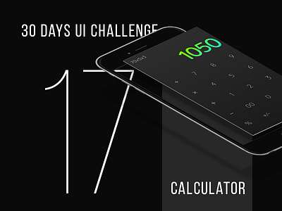 Day 17 - Minimal Calculator UI 30 days ui challenge black calculator dark gradient minimal typography