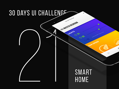 Day 21 - Smart Home IOT UI 30 days concept daily challenge experiment gradiends iot orange purple ui ux
