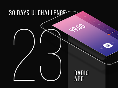 Day 23 - Radio App UI 30 days concept daily challenge gradients music radio tuning ui ux