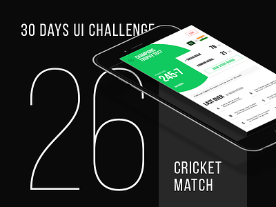 Day 26 - Live Cricket Match UI 30 days concept cricket cricket app live exploration live match ui ui challenge ux