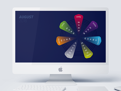 Desktop Wallpaper - August Calendar - Freebie 2018 august calendar circular colorful desktop wallpaper experiment free