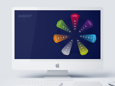 Desktop Wallpaper - August Calendar - Freebie