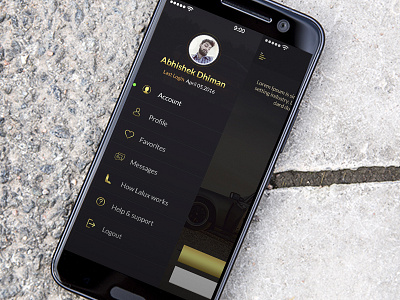 Car Rental and Best Home Search App Designing business app car rental app ios mobile app designs navigation side bar slide navigation ui ux user experience