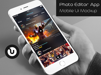 Photo editor app mockup