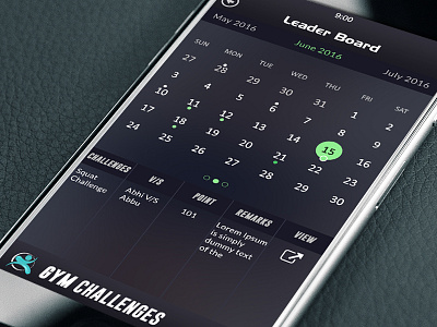 calendar screen of 30 day challenge in Gym Challenge App 30 day challenge calendar screen graphics designing gym challenge app ios app mobile app omninos solutions ui