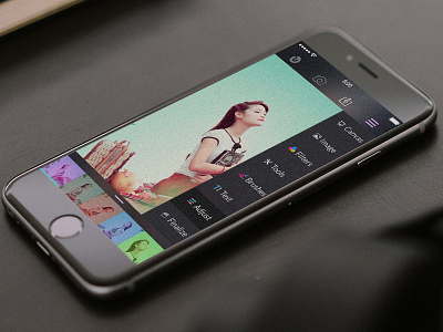 Photo editor screen for Social app for iOS