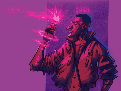 Shot! art character cyberpunk digital digitalart illustration illustration art