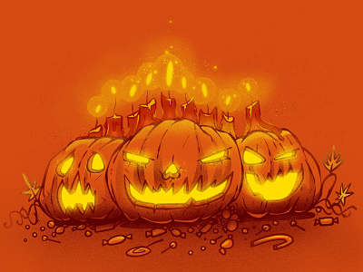 Halloween art character digital digitalart halloween illustration art monster pumpkin