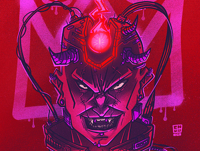 Cyberdemon art character cyberpunk cyberpunk 2077 digital digitalart illustration illustration art