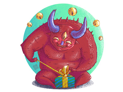 Infernal holiday art digital digitalart illustraion illustration art monster new year xmas