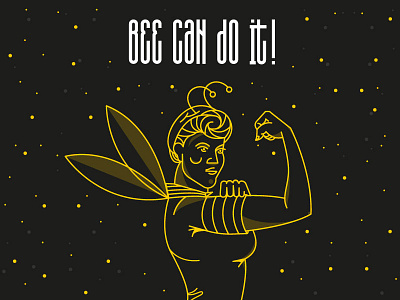 Bee can do it! 8march bee graphic design illustration international womens day vector we can do it womens day