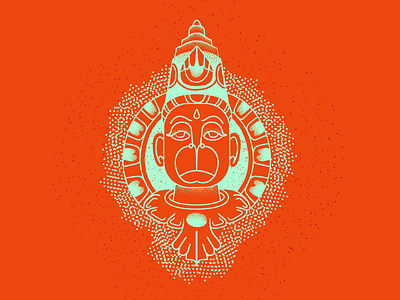 Hanuman adobe brushes deity god hanuman illustration illustrator india retrosupply strokeart vector