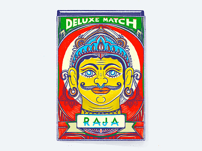 Raja A Deluxe Match band bold color illustration india match box procreate raja retro symetry