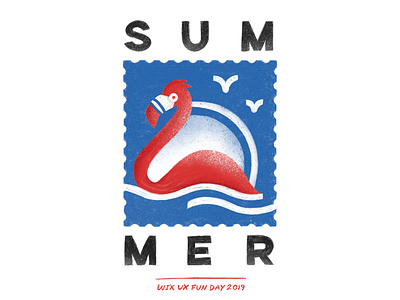 SUM/MER birds design flamingo giveaway graphic design illustration procreate stamps summer summertime tote totebag waves wix