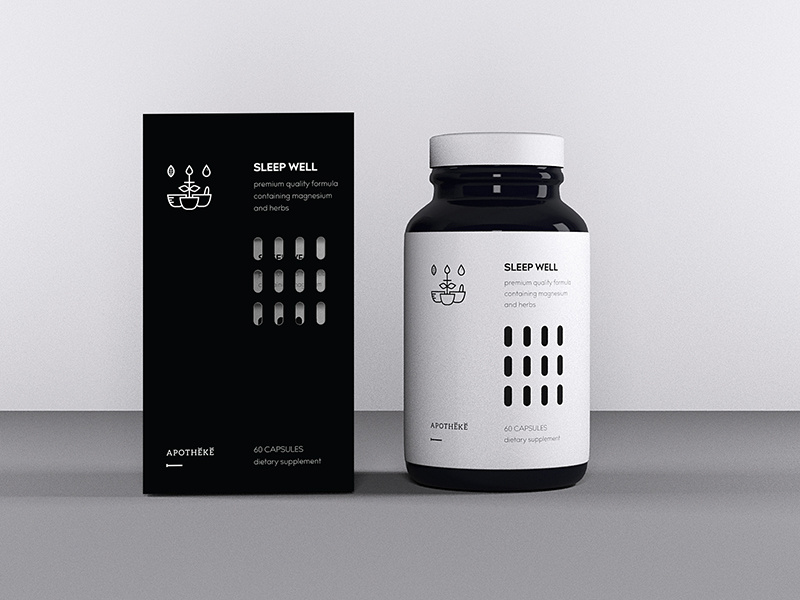 Apotheke dietary supplement branding/packaging by Urszula Krasny on