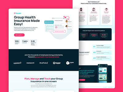 Pazcare - Landing Page Design design graphic design landing page landing page design page design web design website