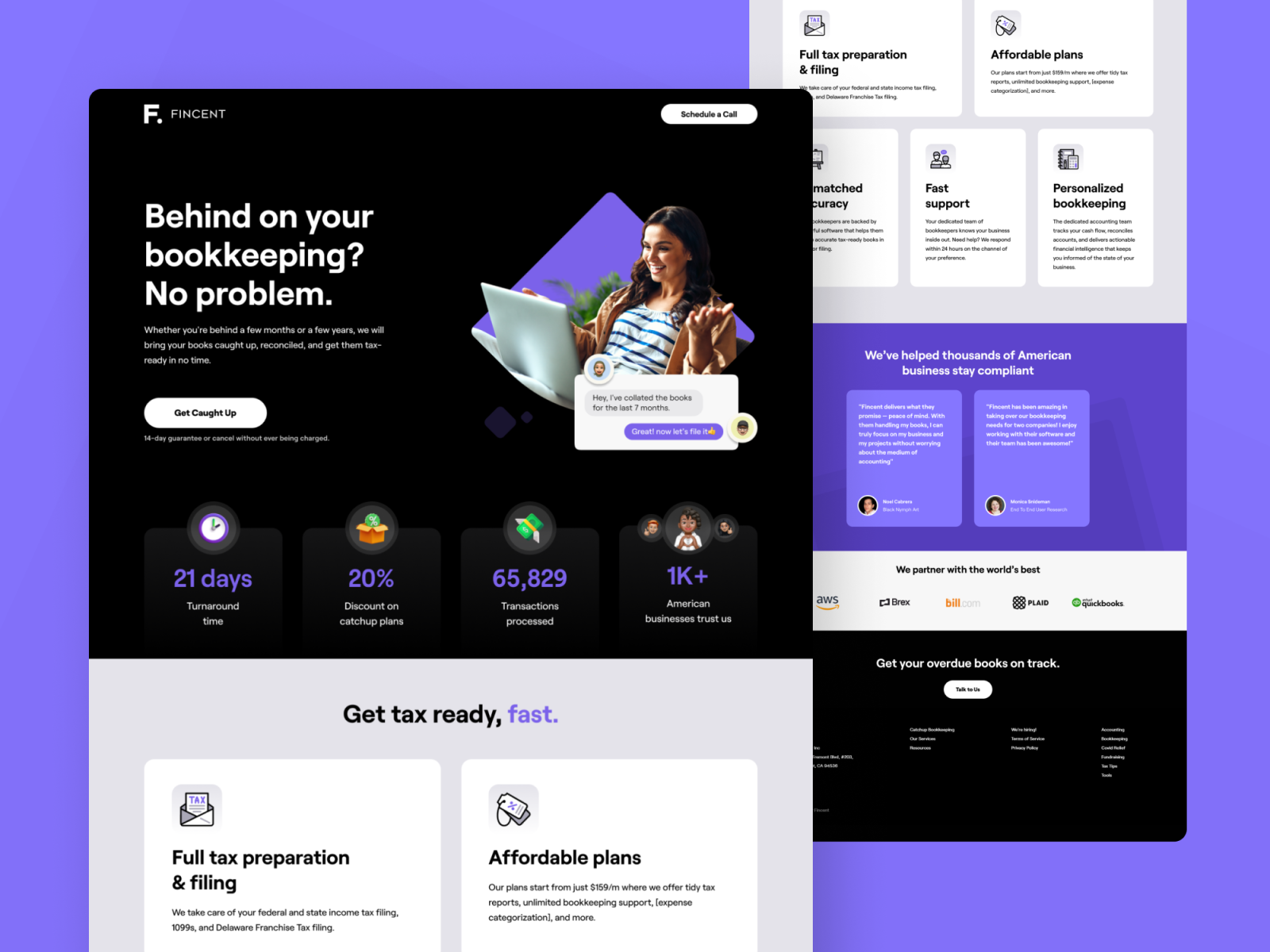 Fincent - Landing Page Design by TripleDart Digital on Dribbble
