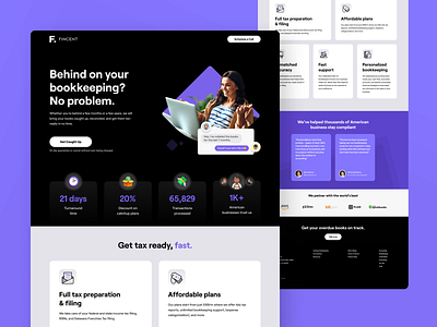 Fincent - Landing Page Design landing page