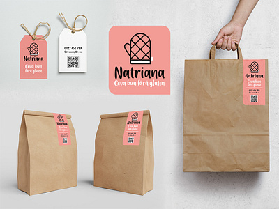 Natriana - Gluten Free Pastry Shop bakery branding flat logo pastry sticker vector