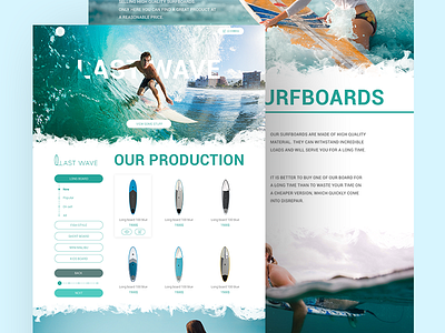 Concept for surfboard eCommerce design ecommerce india landing ui web website