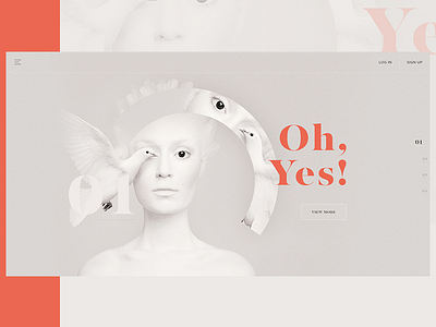 Oh Yes! art flat landing page minimal modern orange simple ui