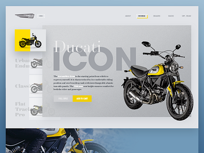 Ducati Scrambler ducati fresh icon modern motor motorcycle redesign ui user interface web website