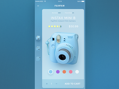 Fuji Instax Mini 8 camera clean fuji insta interface ios iphone mini minimal photo ui ux