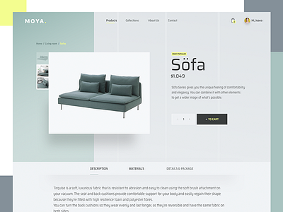 Sofa design furniture interface minimal minimalist product retro sofa ui web website