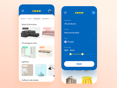 Ikea Concept No.2 concept design ecommerce filters homepage ikea ios design mobile app design store ui user interface ux