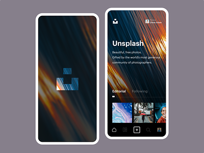 Unsplash Home app cards clean darkui homepage ios minimal photography ui design unsplash user inteface